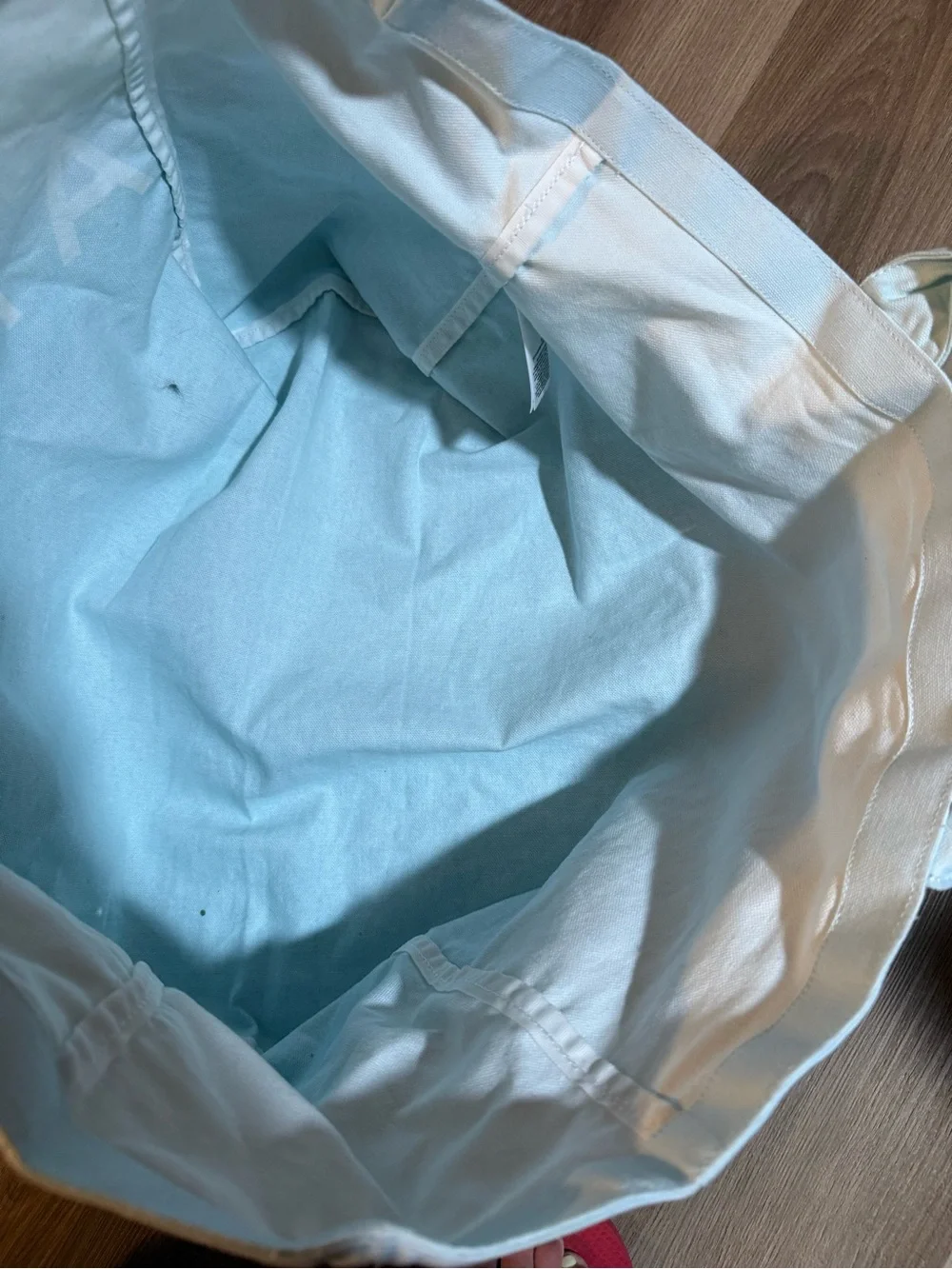 Athleta Ombre Canvas Tote in Cream and Blue